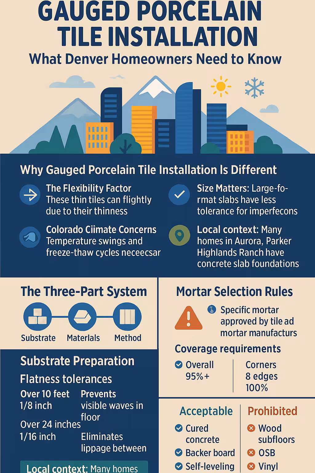 Gauged Porcelain Tile Installation Guide | Denver Experts