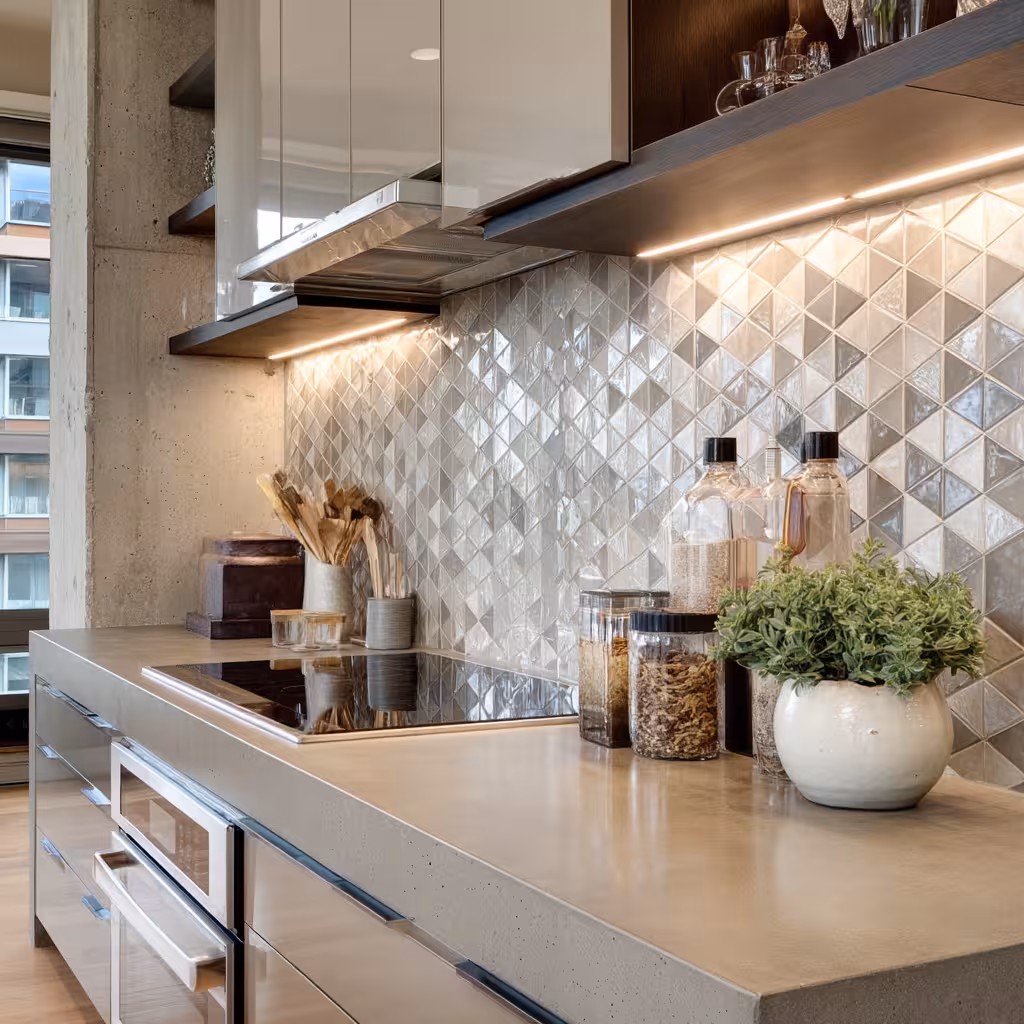 Geometric Pattern Backsplash - Denver, CO