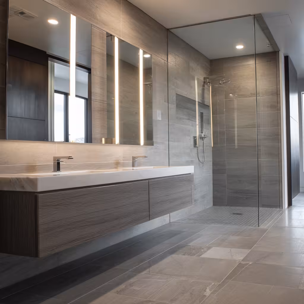 Large Format Porcelain Shower - Denver, CO