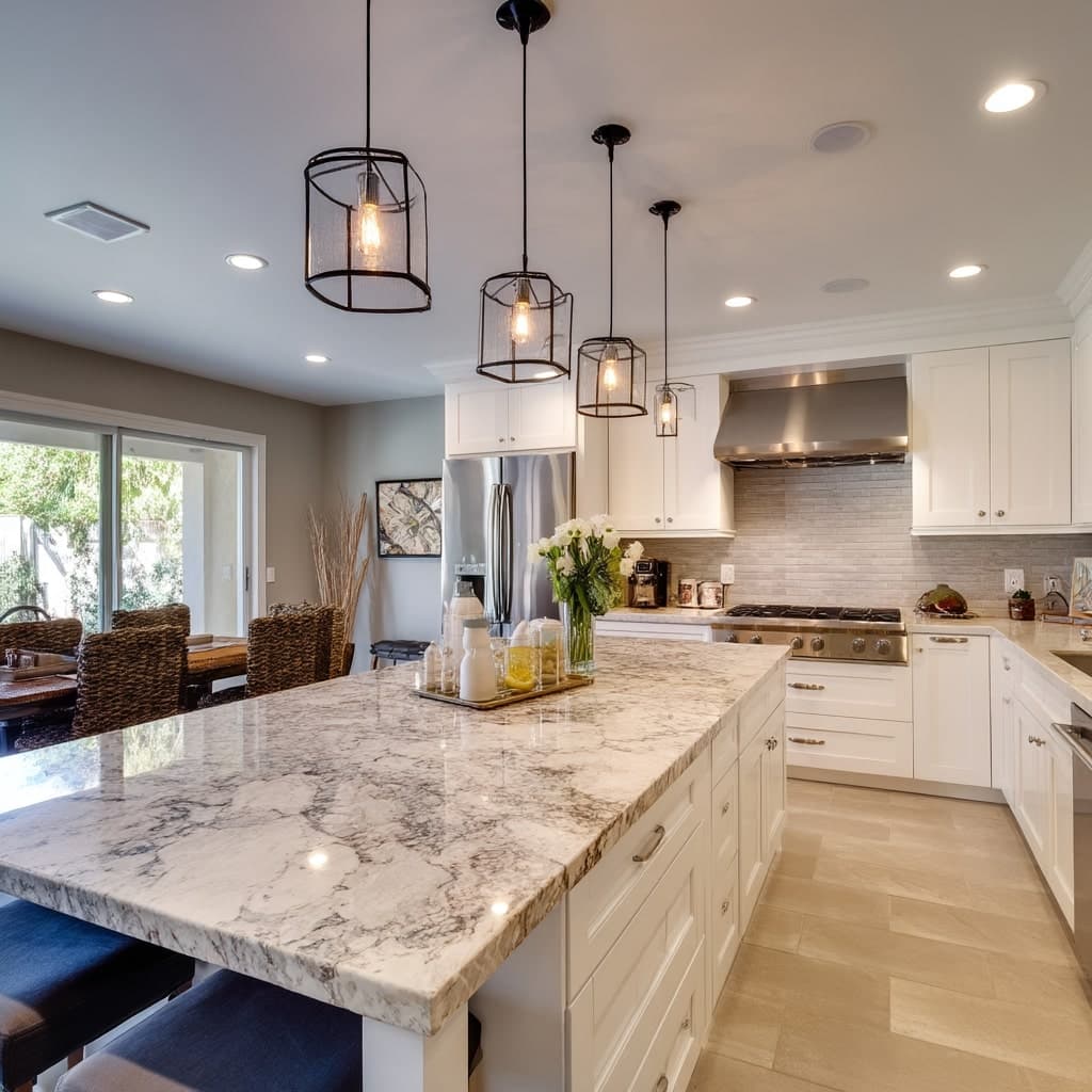 Kitchen countertop tile installation
