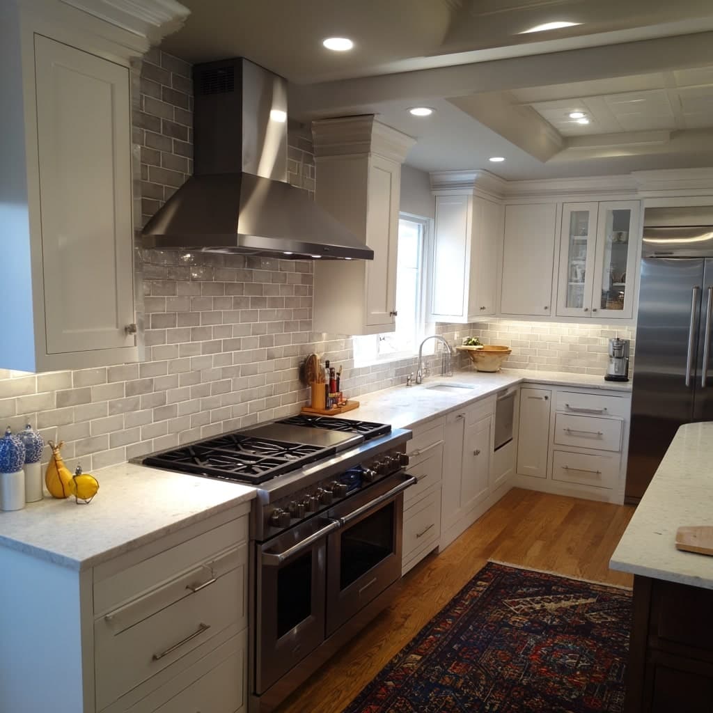 Subway tile backsplash