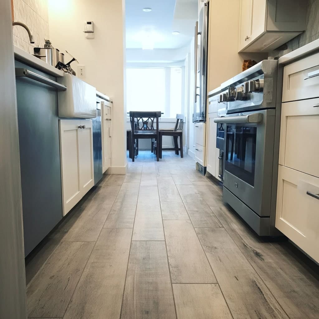 Kitchen floor tile installation