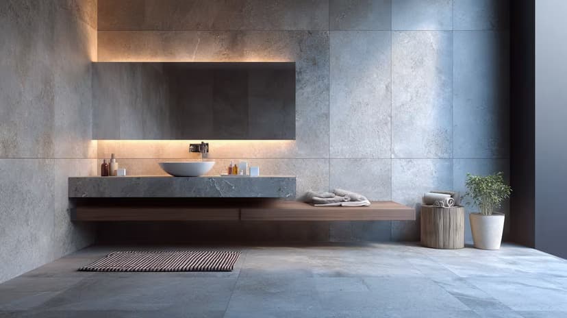 Newly tiled modern bathroom in Highlands Ranch.