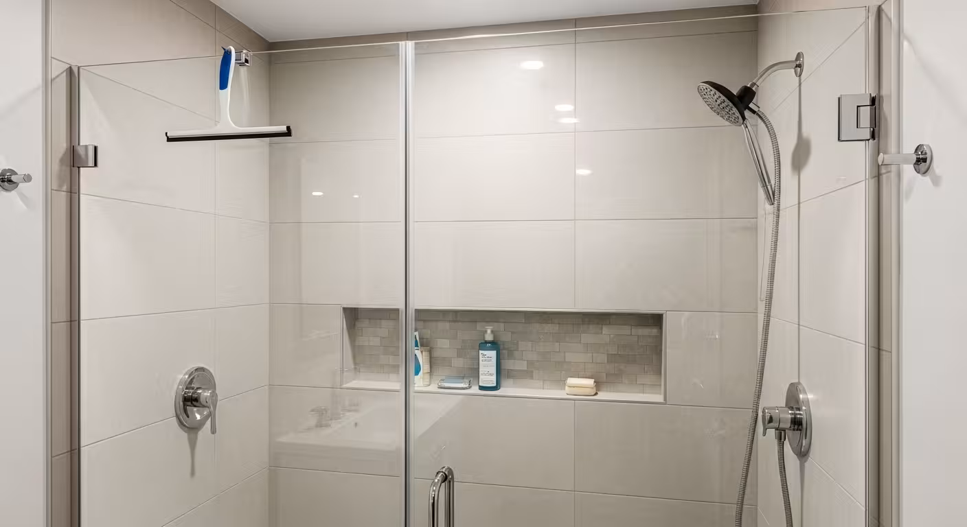 Maintaining shower glass and tiles in a Parker, CO bathroom.