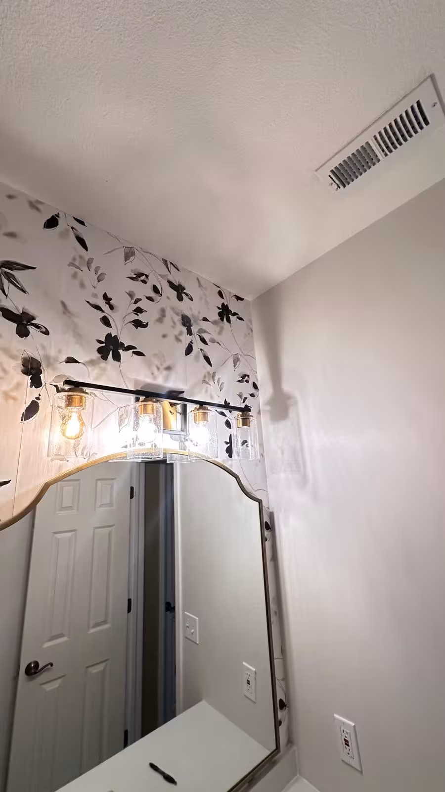 Completed shower tile installation with mosaic soap niche Arvada Colorado designer bathroom