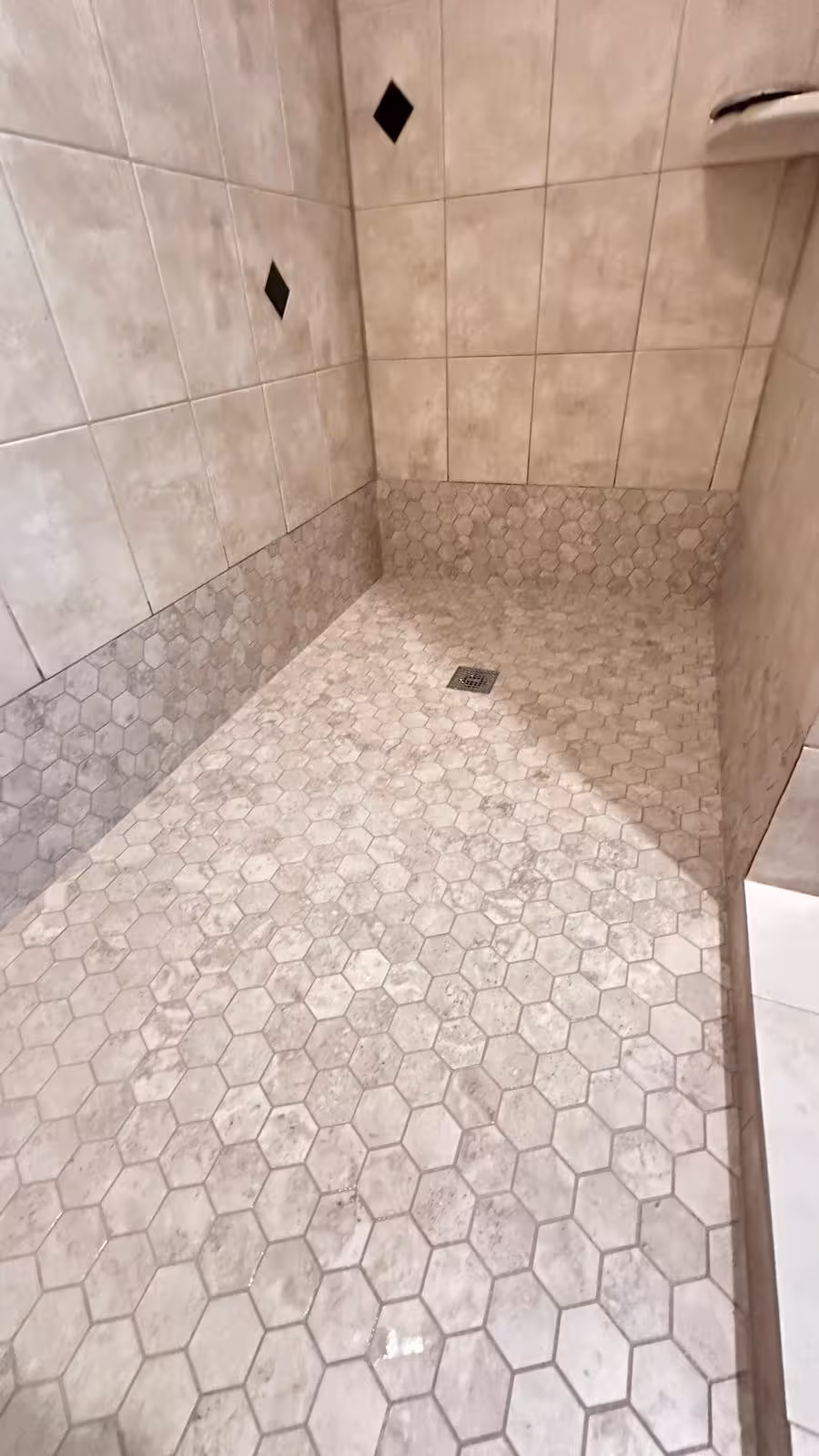 Fully completed shower renovation with all fixtures installed Elizabeth Colorado after repair