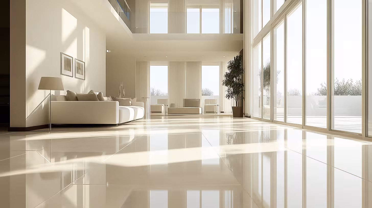Stylish tile flooring in a Centennial residence.